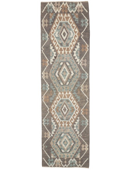 Rug Kilim Afghanistan 86x290 Taupe Blue-green