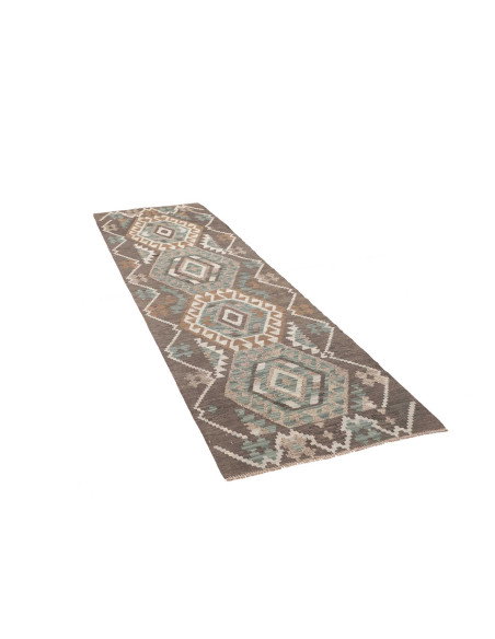 Rug Kilim Afghanistan 86x290 Taupe Blue-green