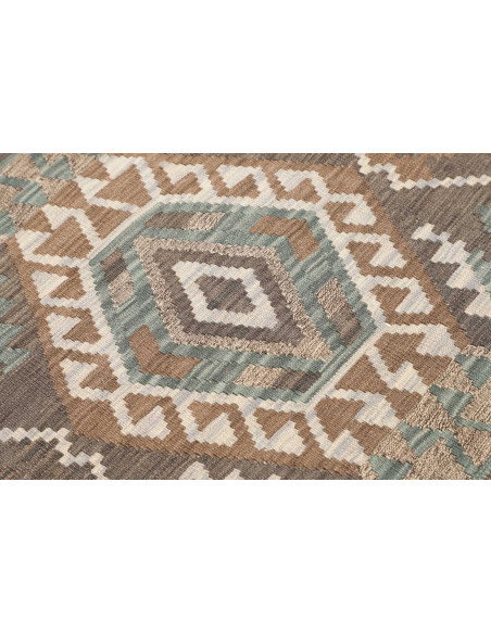Rug Kilim Afghanistan 86x290 Taupe Blue-green