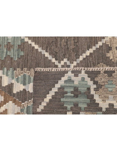 Rug Kilim Afghanistan 86x290 Taupe Blue-green