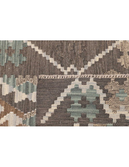 Rug Kilim Afghanistan 86x290 Taupe Blue-green