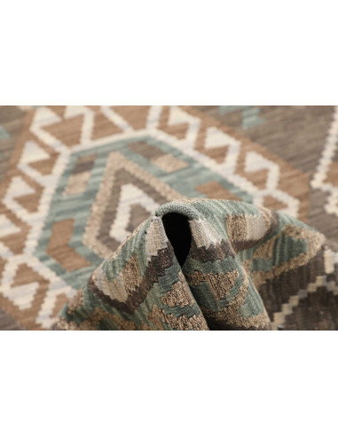 Rug Kilim Afghanistan 86x290 Taupe Blue-green