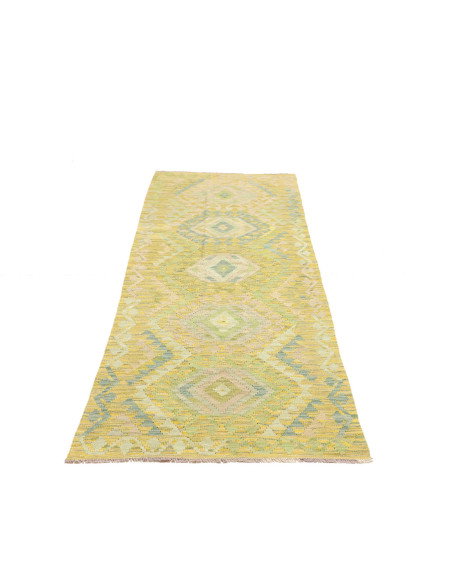 Tappeto Kilim Afghanistan 82x238 Giallo-verde T