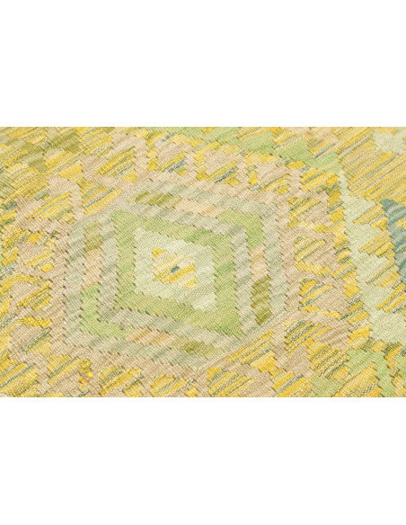 Tappeto Kilim Afghanistan 82x238 Giallo-verde T
