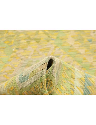 Tappeto Kilim Afghanistan 82x238 Giallo-verde T