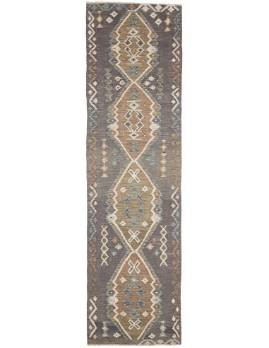 Rug Kilim Afghanistan 79x304 Dark Grey Brown
