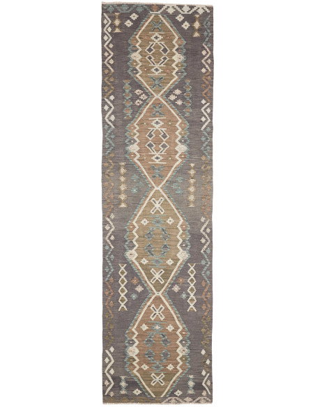 Tappeto Kilim Afghanistan 79x304 Grigio Scuro M