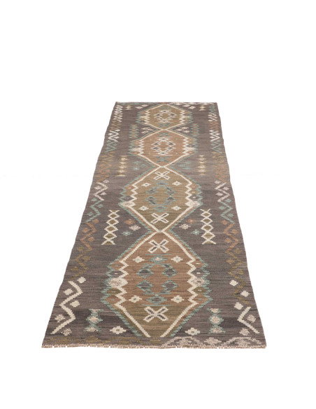 Rug Kilim Afghanistan 79x304 Dark Grey Brown