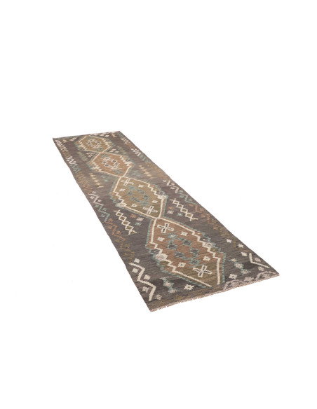 Rug Kilim Afghanistan 79x304 Dark Grey Brown
