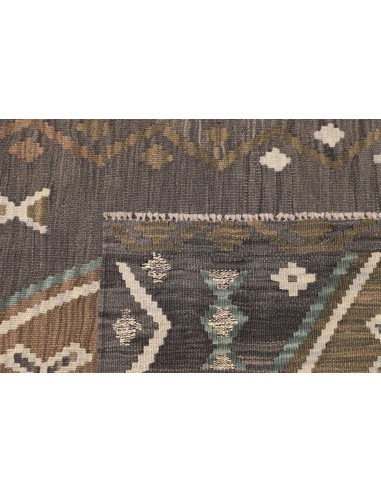 Tappeto Kilim Afghanistan 79x304 Grigio Scuro M