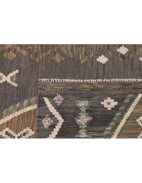 Rug Kilim Afghanistan 79x304 Dark Grey Brown