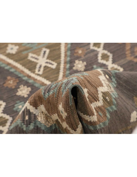 Rug Kilim Afghanistan 79x304 Dark Grey Brown