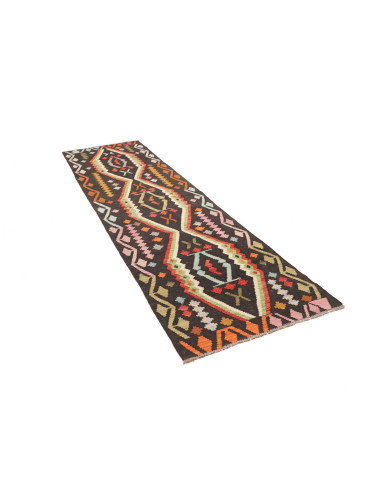 Tappeto Kilim Afghanistan 84x294 Grigio Carbone