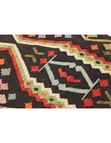 Tappeto Kilim Afghanistan 84x294 Grigio Carbone