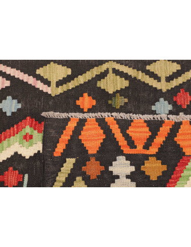 Tappeto Kilim Afghanistan 84x294 Grigio Carbone