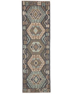 Tappeto Kilim Afghanistan 85x286 Grigio Antraci