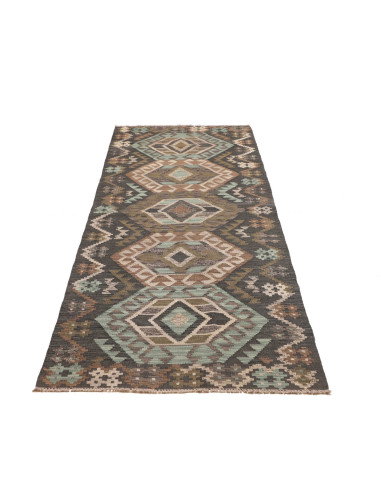 Rug Kilim Afghanistan 85x286 Charcoal Grey Teal