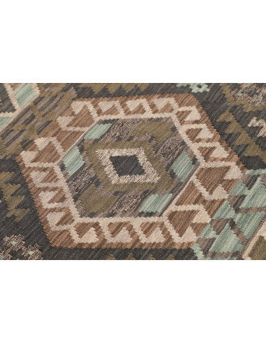 Rug Kilim Afghanistan 85x286 Charcoal Grey Teal