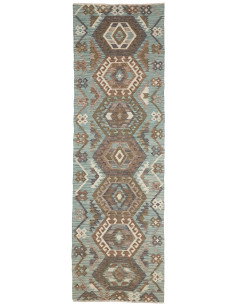 Tappeto Kilim Afghanistan 87x290 Azzurro Polver