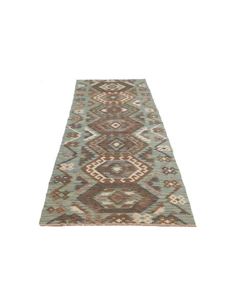 Rug Kilim Afghanistan 87x290 Dusty Teal Brown