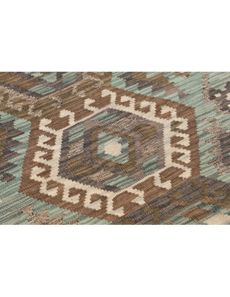 Rug Kilim Afghanistan 87x290 Dusty Teal Brown