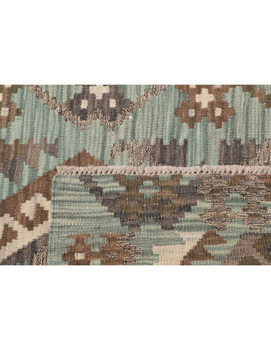 Rug Kilim Afghanistan 87x290 Dusty Teal Brown