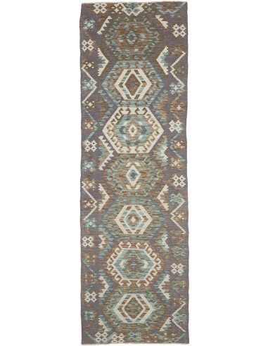 Rug Kilim Afghanistan 90x293 Grey Brown