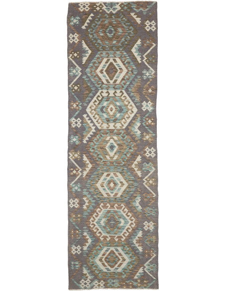 Rug Kilim Afghanistan 90x293 Grey Brown