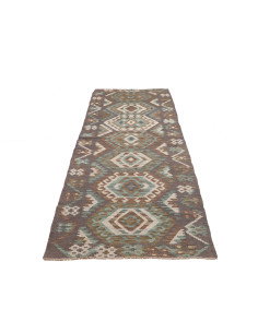 Tappeto Kilim Afghanistan 90x293 Grigio Marrone 2