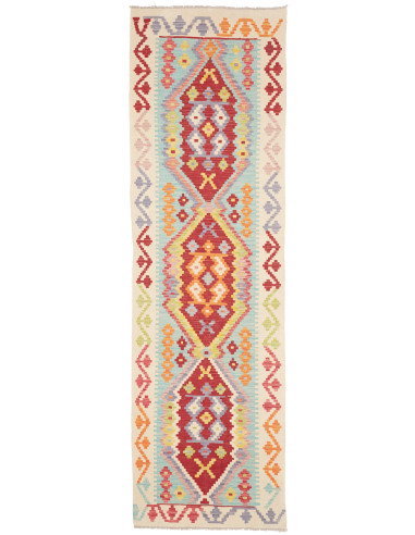 Rug Kilim Afghanistan 81x287 Cream Red