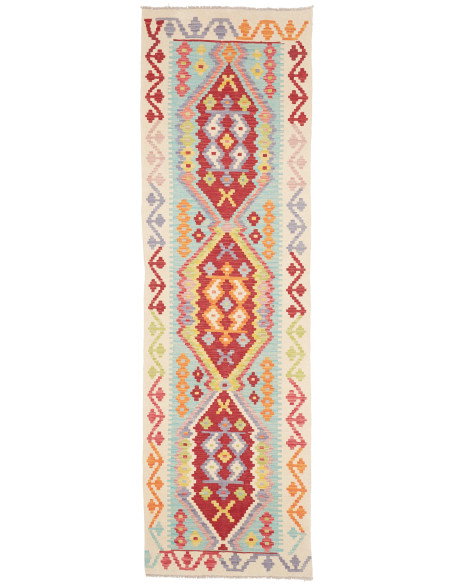 Rug Kilim Afghanistan 81x287 Cream Red