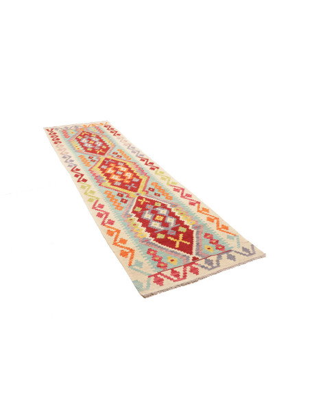 Rug Kilim Afghanistan 81x287 Cream Red