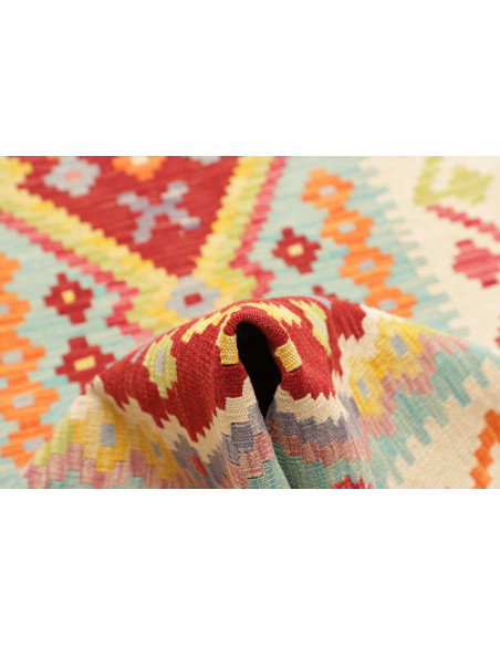 Rug Kilim Afghanistan 81x287 Cream Red
