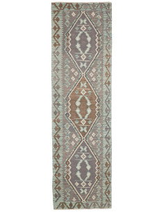 Rug Kilim Afghanistan 84x295 Teal Grey-brown