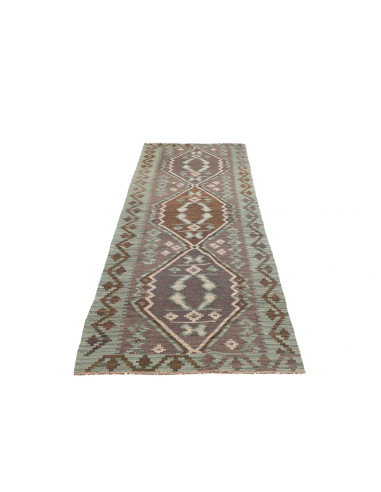 Rug Kilim Afghanistan 84x295 Teal Grey-brown