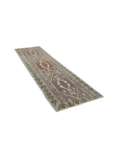 Rug Kilim Afghanistan 84x295 Teal Grey-brown