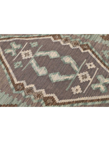 Rug Kilim Afghanistan 84x295 Teal Grey-brown