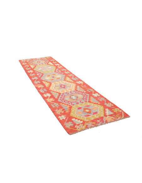 Rug Kilim Afghanistan 87x297 Terracotta Pale Bl