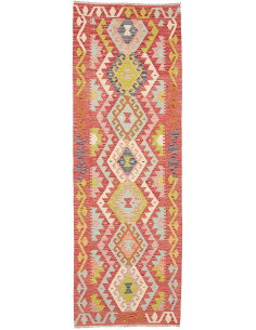 Rug Kilim Afghanistan 80x245 Terracotta Red Blu