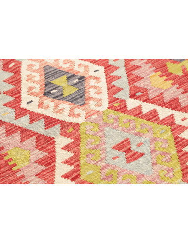 Rug Kilim Afghanistan 80x245 Terracotta Red Blu