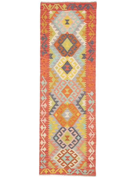Rug Kilim Afghanistan 78x243 Coral Red Orange