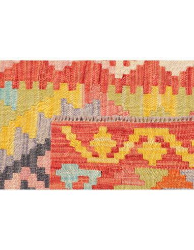 Rug Kilim Afghanistan 78x243 Coral Red Orange