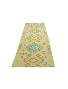 Rug Kilim Afghanistan 87x294 Light Green Beige 2