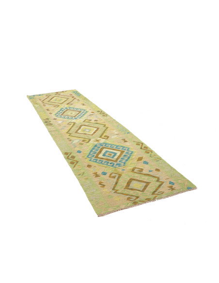 Rug Kilim Afghanistan 87x294 Light Green Beige