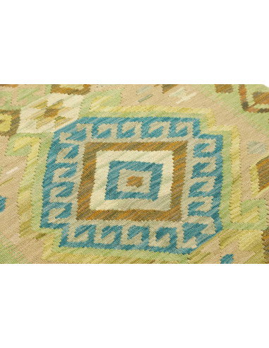 Tappeto Kilim Afghanistan 87x294 Verde Chiaro B