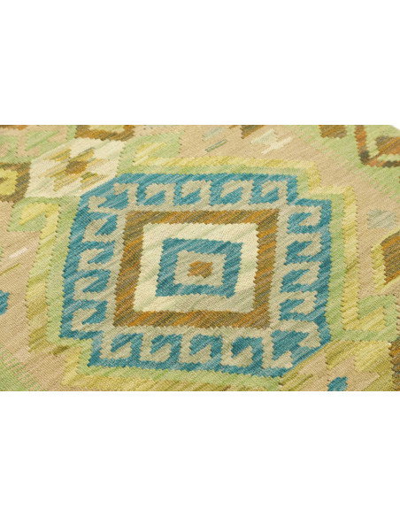 Tappeto Kilim Afghanistan 87x294 Verde Chiaro B