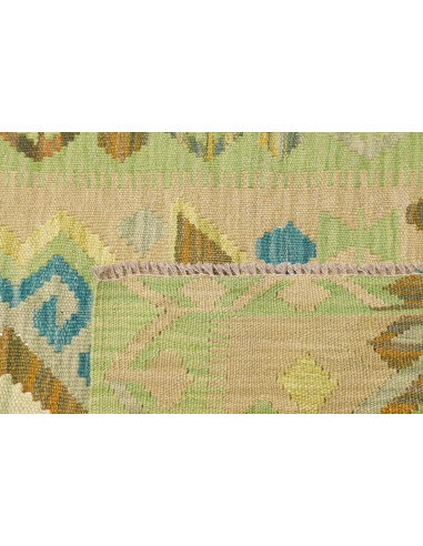 Rug Kilim Afghanistan 87x294 Light Green Beige