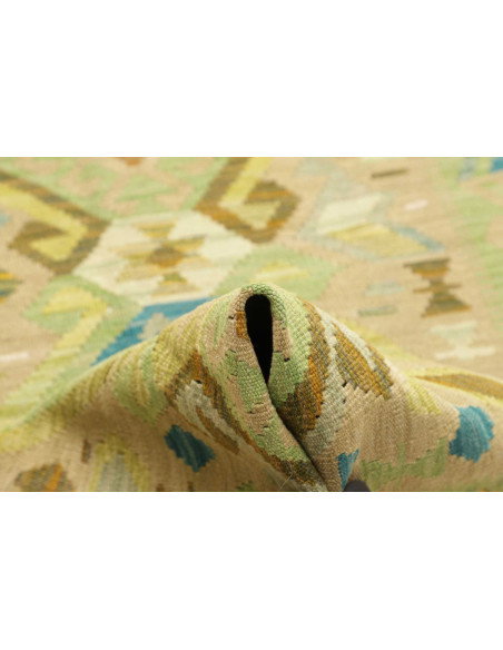 Tappeto Kilim Afghanistan 87x294 Verde Chiaro B