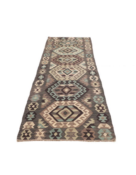 Tappeto Kilim Afghanistan 81x298 Grigio Antraci
