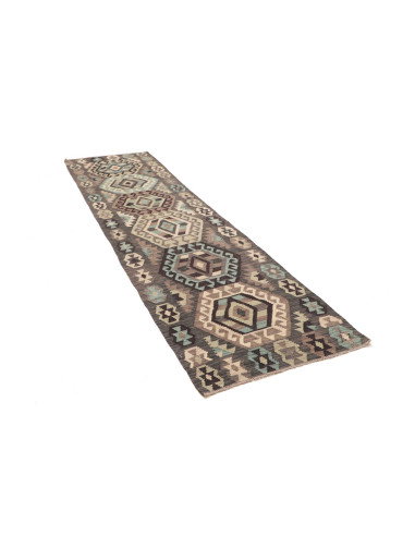 Tappeto Kilim Afghanistan 81x298 Grigio Antraci
